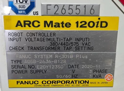 USED 2020 FANUC ArcMate 120iD + R-30iB PLUS + TPS 400i