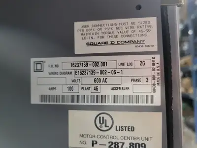USED SQUARE D MODEL 6