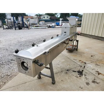 Used 8"dia. Stainless Steel Single Auger Steam Cheese Cooker Conveyor Processor