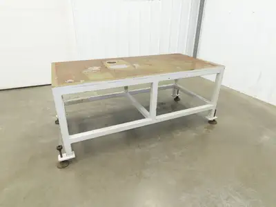5/8" Steel Top Machine Base Welding Table Work Bench 65x31" Top 28-31" H
