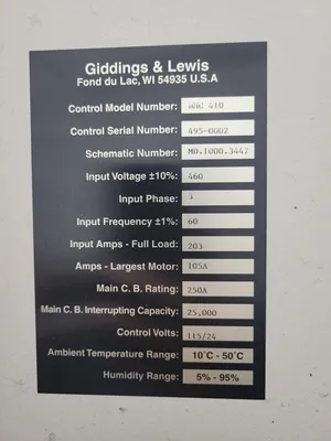 Used GIDDINGS & LEWIS HMC-410 Horizontal Machining Centers Illinois US | Myers Technology Co., LLC #129185