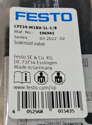 Festo CPE14-M1BH-5L-1/8 196941 Solenoid Valve Loc6C8