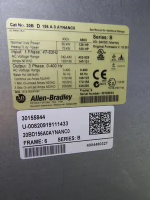 20BD156A0AYNANC0 / B Allen Bradley 156 460V 125HP Powerflex 700 W/ CABINET #S611