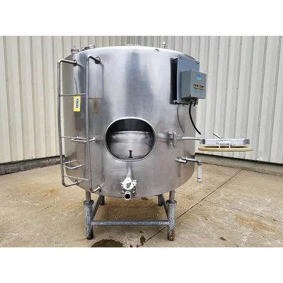 Used Stainless Steel Sanitary Insulated Slant bottom Liquid Tank  - 500 Gallon