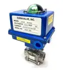 USED DURAVALVE ELECTRIC ACTUATED BALL VALVE DM 340 W/ DR-2B ACTUATOR