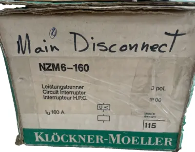 NEW MOELLER KLOCKNER NZM6-160 CIRCUIT INTERRUPTER 3 POLE NZM6160