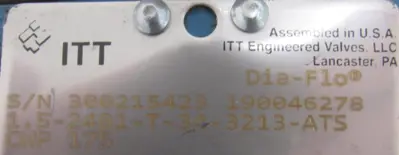 NEW ITT DIA-FLO 1.5-2401-T-34-3213-ATS DIAPHRAGM VALVE 1.5" 152401T343213A