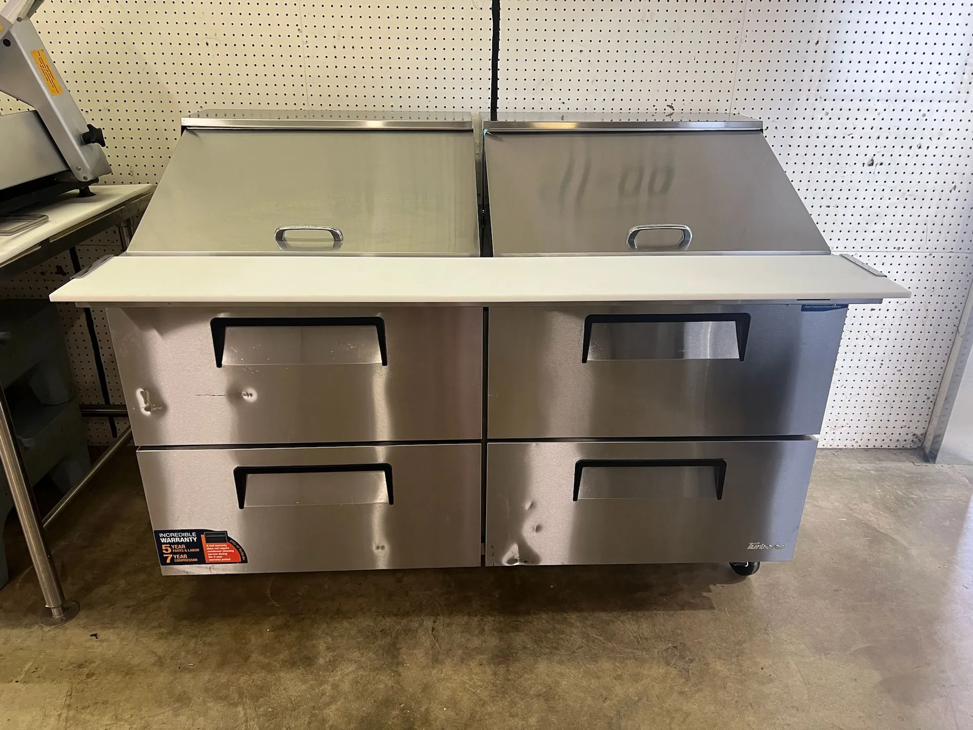 Used Turbo Air Used 60" Turbo Air TST-60SD-24-D4-N 4 Drawer Refrigerated Prep Table 120V - WO1 Food Prep Tables Illinois US | Falcon Restaurant Supply #1375243