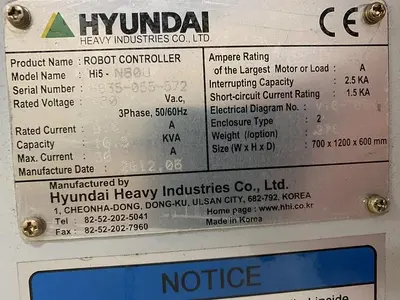 Used 2013 HYUNDIA LIKE NEW HX400 6 AXIS CNC ROBOT Robots | Harbor Machinery Inc. #1283289