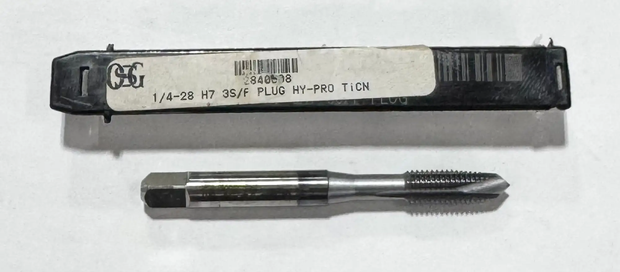 OSG 1/4"-28 Cobalt Spiral Point Plug Tap 3 Flute H7 TiCN Coated