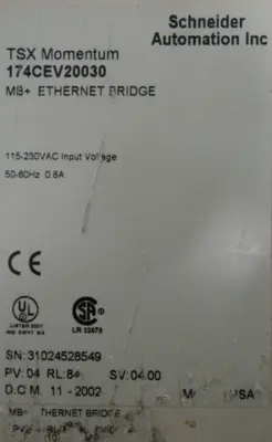 USED SCHNEIDER 174CEV20030 ETHERNET BRIDGE MODULE
