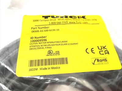 NEW TURCK SINGLE ENDED CONNECTION CABLE 5-PIN FEMALE 100009596
