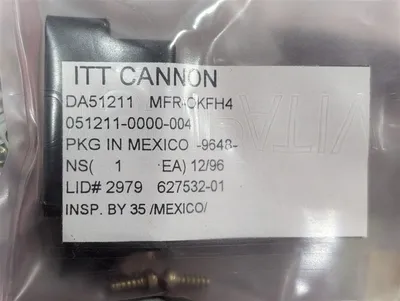 Lot of 11 ITT CANNON DA51211 051211-0000 RS232 Plug Shell Connectors New