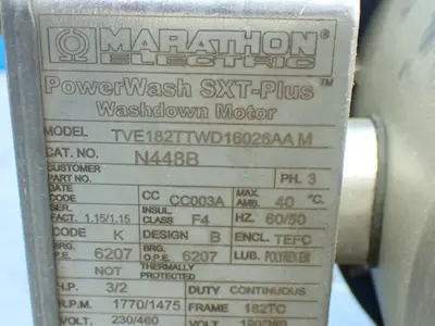 Used MARATHON ELECTRIC TVE182TTWD16026 Motors (misc) Ohio US | HGR 24 #802101