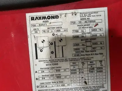 Used 2020 RAYMOND 750R35TT Misc Forklifts Illinois US | Somerset Equipment Sales #1542953