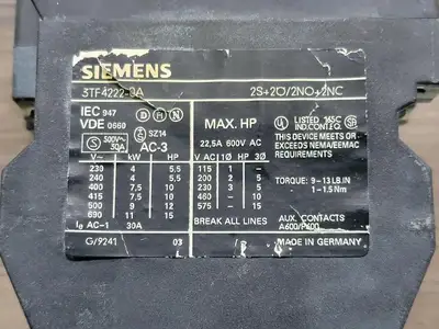 USED SIEMENS 3TF4222-0A