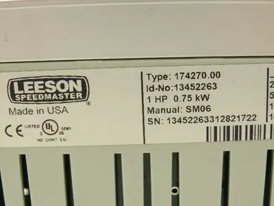 Leeson 174270.00 VFD Drive Input 1PH Output 3PH 4.2A 0-240Hz 1HP