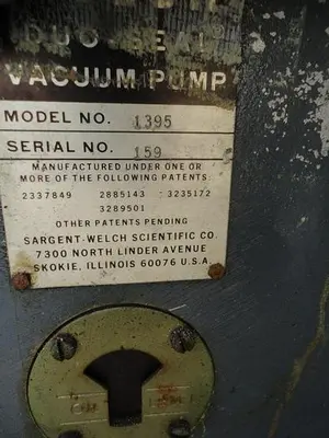 Pump, Rotary, Vacuum, Vane, Welch 1395, 2 Stage (2) #S741618