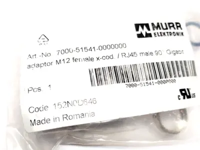 Murr Elektronik 7000-51541-0000000 Adaptor M12 8-Pin Female 0° X-cod. RJ45 90°