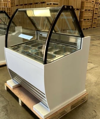 171-0149 7 Pan Self Contained Full Service Refrigerated Gelato Display Cooler