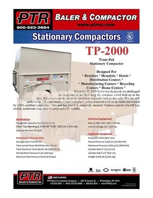 USED 2003 PTR TP2000 STATIONARY