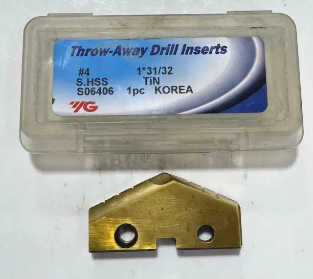 YG 1-31/32" Super HSS Drill Insert Tin Coated T15