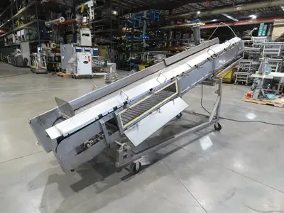 26"x 14' 8" Bulk Food Process Incline Conveyor 115V with Dust Collector Blower