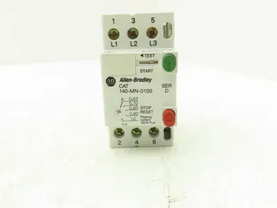 Allen Bradley 140-MN-0100 Manual Motor Starter 1.5Hp 600v 3Ph 0.63-1A Ser D