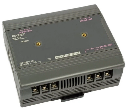 Keyence KV-U3 AC Power Supply Unit for PLC, Output of 24 VDC at 1.4 A [Refurbished]