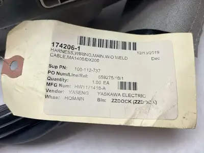 USED YASKAWA MOTOMAN MAIN WIRING HARNESS W/O WELD CABLE, MA1440/DX20, HW1171418-A