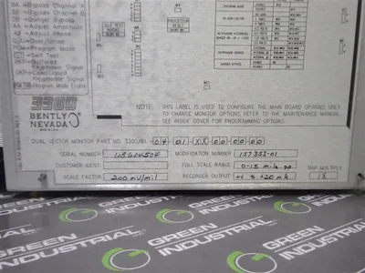 Bently Nevada 3300 Series Dual Vector Monitor 3300/61-04-01-XX-00-00-00 Used