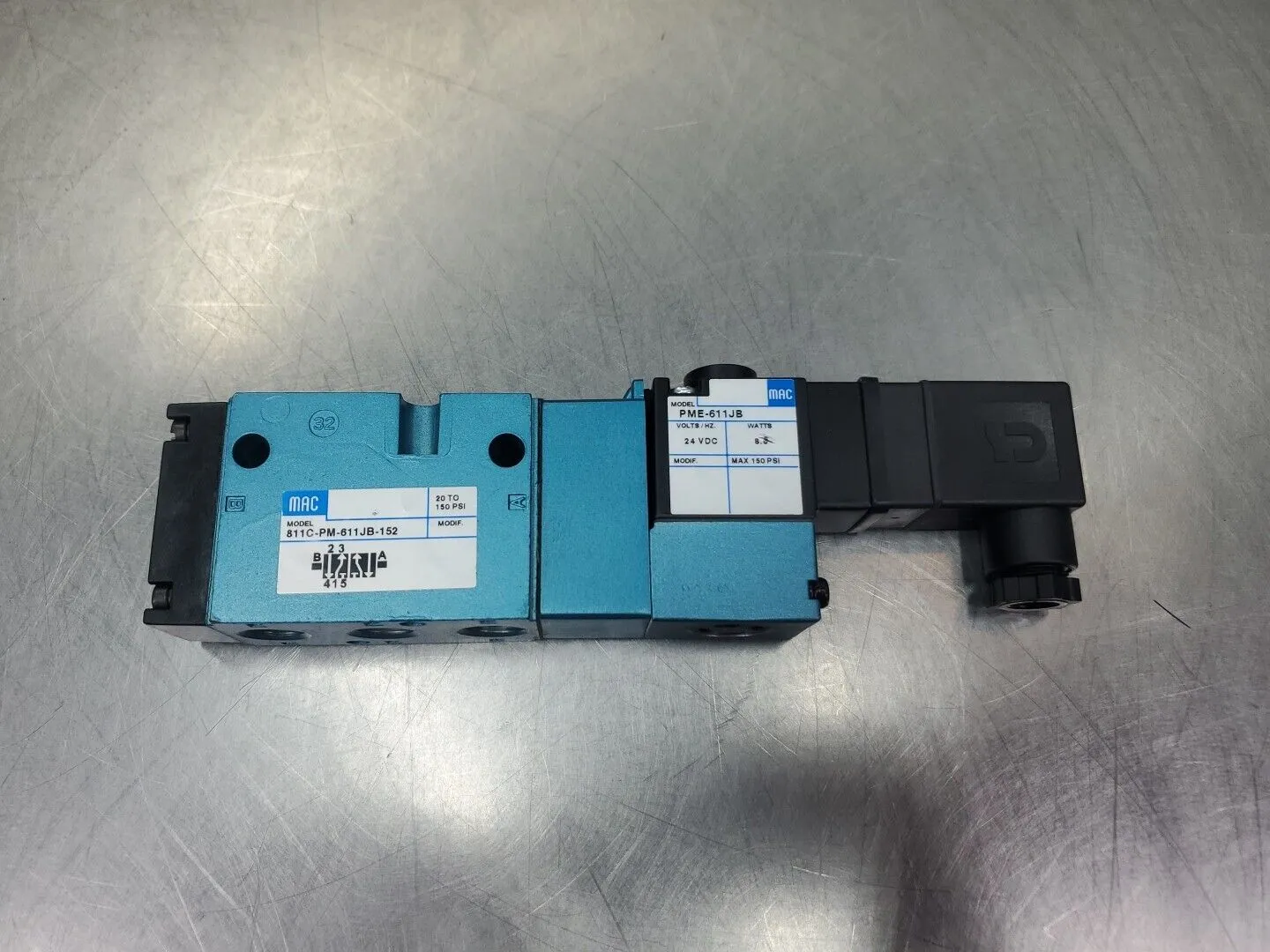 MAC 811C-PM-611JB-152 Solenoid Valve w/PME-611JB 24VDC Module. 6A-12