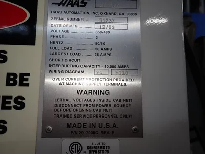 Used 2003 HAAS EC400 Horizontal Machining Centers Ohio US | HGR 24 #726790