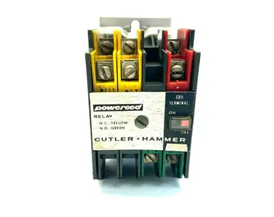 D40RB,D40RPB,D40RPA | Cutler-Hammer D40RB Powereed Relay 2 x D40RPB N.C. Yellow 2 x D40RPA N.O. Green - Used