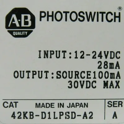 NEW ALLEN BRADLEY 42KB-D1LPSD-A2 PHOTOSWITCH SER A 42KBD1LPSDA2