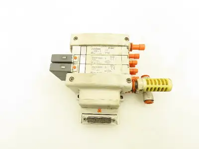 SMC VQC2100N-5 Pneumatic 3-Station Manifold 5/2 Solenoid Valves 24VDC