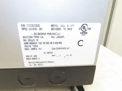 Ametek 925EC3-12S Eclipse II Forklift Battery Charger 24V 500Ah 240/480V 3Ph