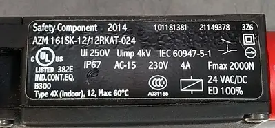 Schmersal AZM 161SK-12/1 2RKAT-024 Safety Interlock Switch Loc4C4