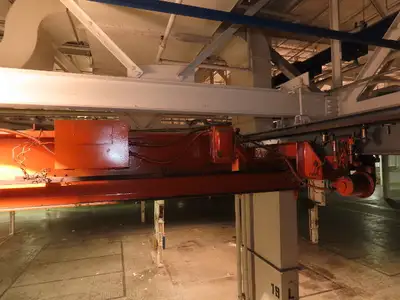 Cleveland Tramrail P&H 6 Ton Single Girder Underhung Bridge Crane 35' 10" Span