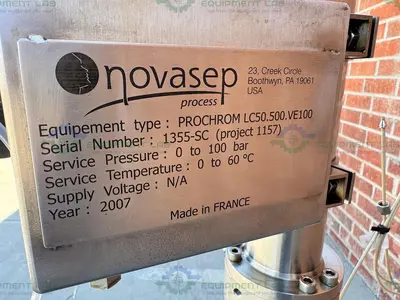 Used NOVASEP PROCHROM LC50.500.VE100  DAC LIQUID CHROMATOGRAPHY COLUMN Columns California US | Equipment Lab #1371504