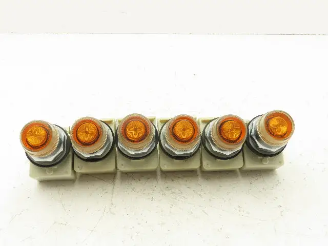 Square D 9001-KM1 Amber Guarded 30mm Push Button Switch Contactor Block Lot of 6