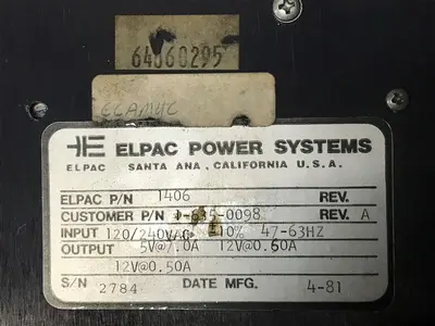 USED ELPAC POWER SYSTEMS 1-635-0098