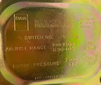 NEW BARKSDALE 9048-3 PRESSURE SWITCH 100-1500 PSI 90483