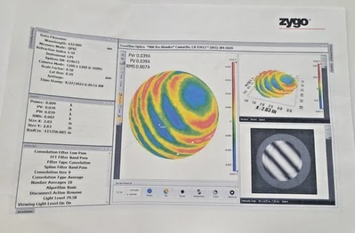 3" Optical Flat Accuracy 0.039 Wave Very Nice