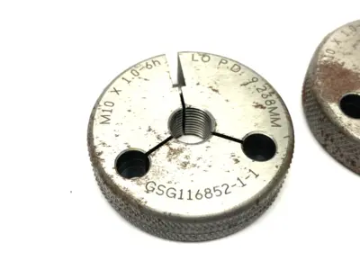GSG116852-1-1 | Threaded Ring Gage LO GO Set M10 x 1.0-6H GO PD 9.350, LO PD 9.238 - New Other