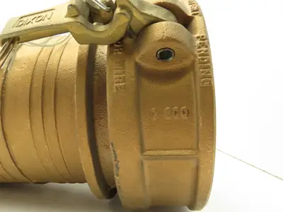 Dixon 600-C-BR Brass Camlock Cam & Groove 6" Female C Coupler x Hose Barb Shank