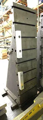 SET OF TWO ANGLE PLATES, 24"W X 34"L BASE X 84"H, 9 T-SLOTS EACH