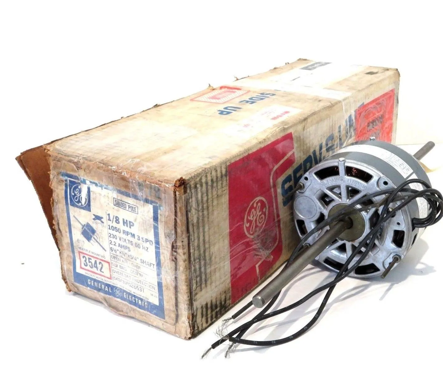 USED GENERAL ELECTRIC 3542 OVERLOAD PROTECTION 5KSP39FG2663BT 1050RPM 3 SPEED