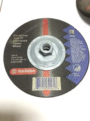 METABO 7”X 1/4”X5/8”-11 8,500 RPMTYPE 27 DEPRESSED CUTTING WHEEL(Lot of 8)