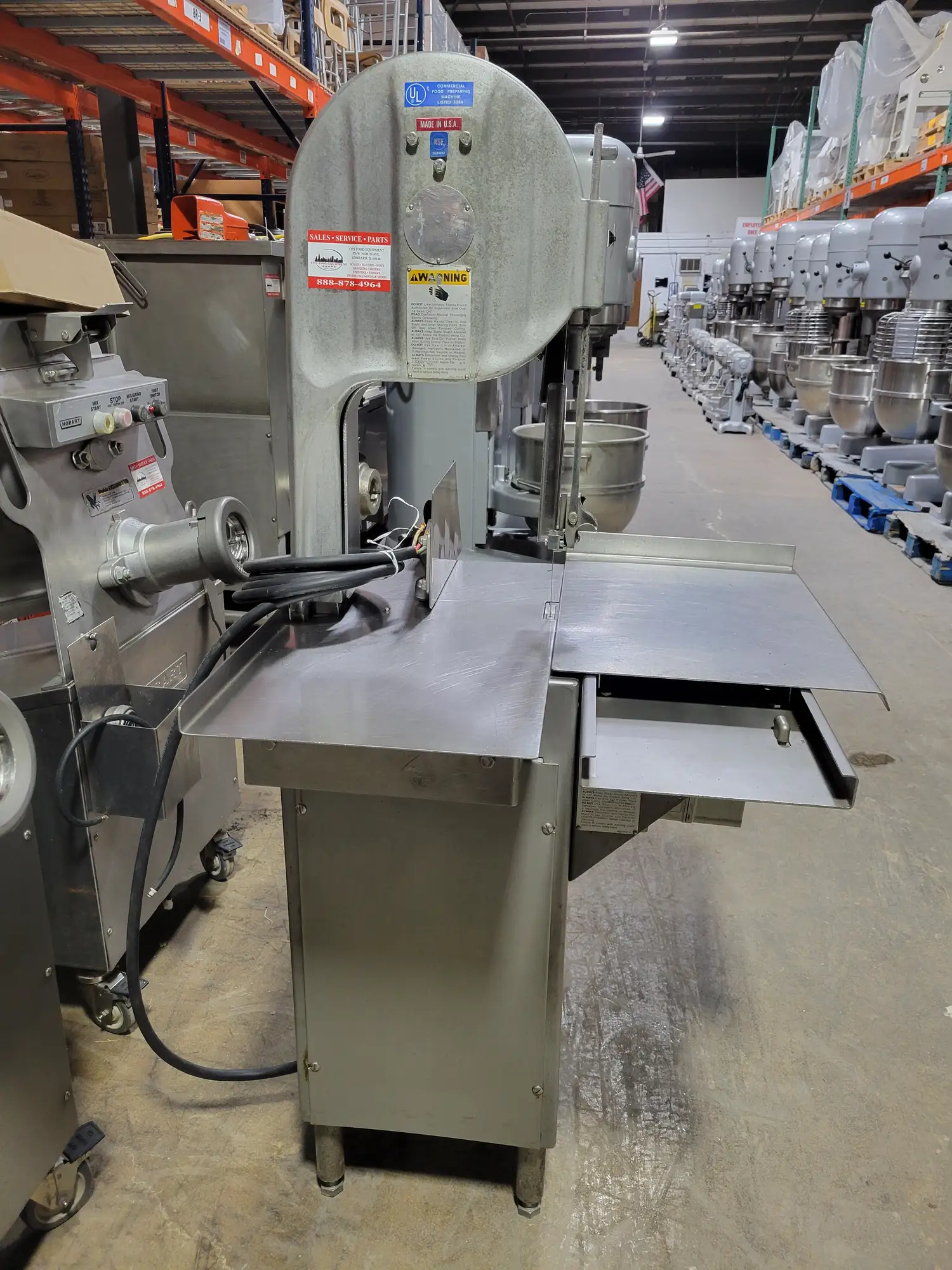 Biro 22 Commercial, 3 Phase, 220 Volt Meat Saw, Stainless Steel Base
